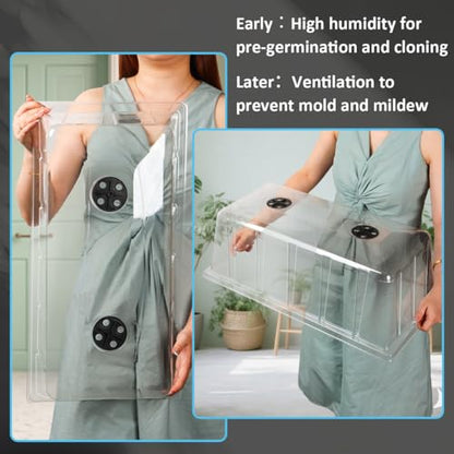 BTPLASTIK 10 Pack 1020 Humidity Domes, 7.3" Tall Clear Seed Tray Cover - color: Clear, size: 10-Pack 7.3" 1020 Domes