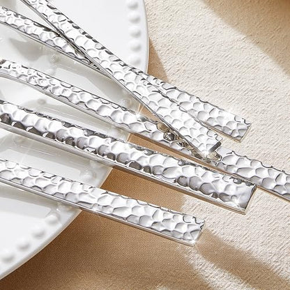 16 Piece Hammered Dinner Forks Set,18/10 Stainless Steel Forks, 8 Inch - size: 16-Piece
