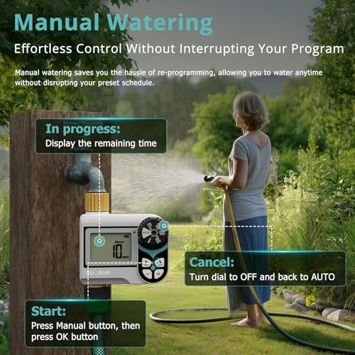 QUOBAS Zero Pressure Water Timer, Sprinkler Timer for Garden Hose Faucet