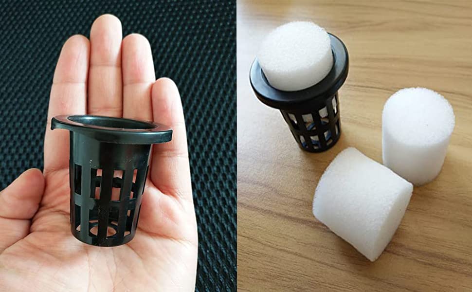 100PCS 1.75" Mesh Net Cup Pots Basket Hydroponics System Supplies Aquaponics Seed Growing Media Black - color: Black 100pcs