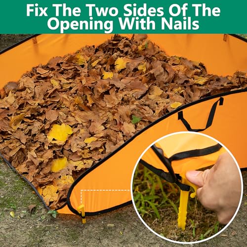 140 Gallon Pop up Leaf Collector, Foldable Lawn Leaf Dustpan Bag Tool - color: 1 Pcs
