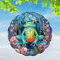 Frog Yard and Garden Wind Spinner, Unique 3D Hanging Frog Wind Spinner - color: Frog