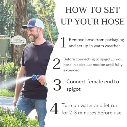 Flexon Featherlite 5/8" x 50-Foot Ultra Flexible Drinking Water Safe Garden Hose – Heavy Duty, Kink-Resistant, Lightweight, Durable, Ideal for Lawn, Garden, and Outdoor Use - size: 50 FT