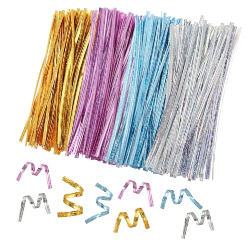 uxcell 6" Twist Ties, Metallic Twist Ties, Reusable Plastic Coated Twist Ties for Bakery, Candy Bags, Coffee Bags, Goodie Bags, Pack of 300, Shiny Gold - color: Gold, size: 6"