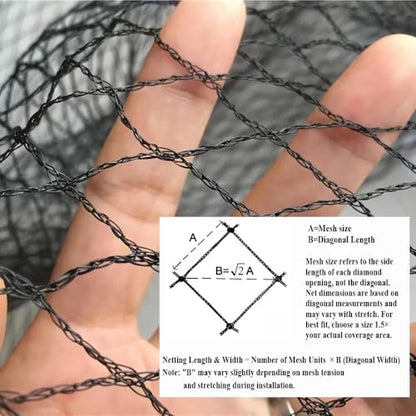 Bird Netting for Chicken Coop 25x100 FT, 1" Chicken Run Cover Net - size: 25x100 FT