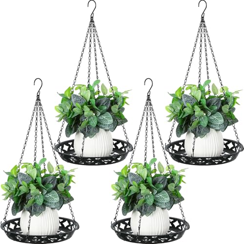 Enhon 4 Pack Plant Hanger, 12" Metal Hanging Planter for Indoor Plants