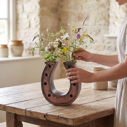 Qinyoung 1Pcs Horseshoe Hanging Wall Planters for Plants, Dry Flower Vase - style: Dry Flower Vase
