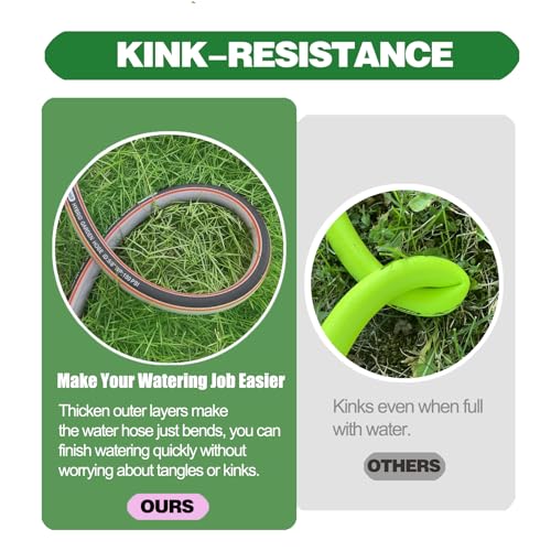 Garden Hose 50 ft 5/8,Rubber Water Hose Heavy Duty - size: 50ft