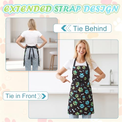 2 Pcs Dog Grooming Apron with 2 Pockets, Dog Grooming Smock - color: Pink Orange + Green Blue Comb