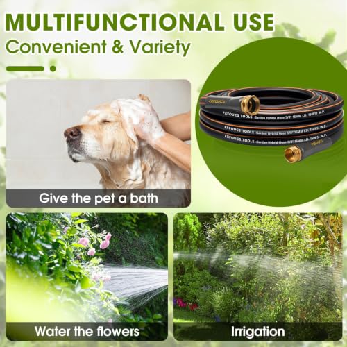 Garden Hose 3ft x 5/8", Heavy Duty Water Hose, Kink Resistant - color: Black, size: 3FT