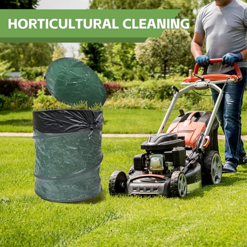 MaxWorks Pop Up Trash Can 30 Gallon Collapsible Garden Leaf Bin Portable Outdoor Garbage Can for Camping Yard Waste and Laundry Heavy Duty Spring Loaded Design (51048)