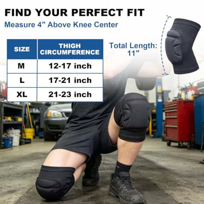 Working Knee Pads for Adult Men Women, Soft Elastic Sleeves Pad, Black L - size: Large