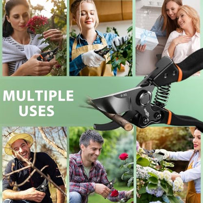 DECERK® Bypass Pruning Shears & Garden Snips for Cutting Stems & Branches