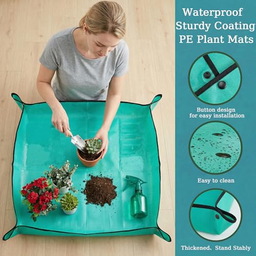10-Piece Heavy Duty Garden Tool Set with Storage Tote Bag - color: Light Blue