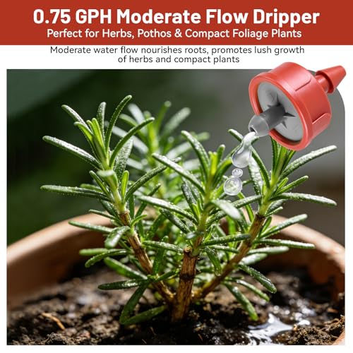 50pcs 0.75 GPH Pressure Compensating Drippers for Drip Irrigation - size: 0.75 GPH 50PCS