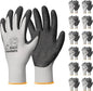 toolant Crinkle Latex Work Gloves, 12 Pairs, Gray, Large - color: Gray, size: Large
