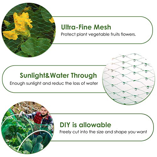 13X40Ft Bird Netting for Garden Protect Vegetable Plants and Fruit Trees,Plastic Trellis Netting for Birds, Deer,Squirrels and Other Animals - size: 13X40