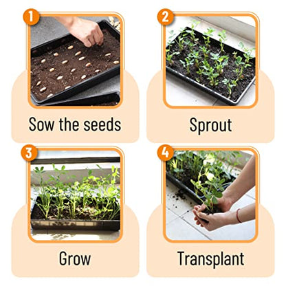 Mr. Pen- Seed Starter Trays, 5 Pack, 17"x10"x2.4" - color: Black, size: 5 Pack