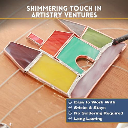 Kraftex Copper Tape [1/4" x108ft, 2PK] – Copper Foil Tape for Stained Glass, DIY Crafts, Guitar Shielding, Slug Control & Faraday Projects - size: 1/4" × 108ft (2 Pack)