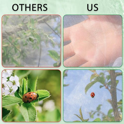 MR FIVE 6.4 x 8 ft Bird Barrier Netting Mesh with Drawstring,Extra Large Bird Netting for Fruit Trees,Garden Tree Netting for Protect Fruit Tree Vegetable Flower