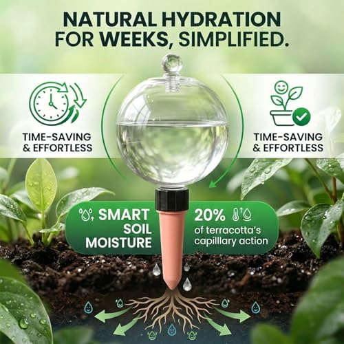 2 Pack 26 oz Extra Large Plant Self Watering Globes to 3 Weeks Watering - size: 2 pack
