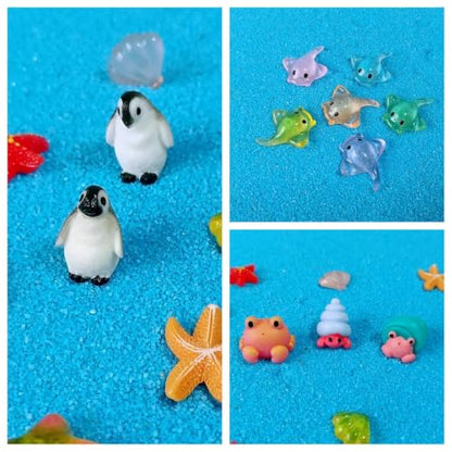 100 Pcs Ocean Mini Resin Animals Figures