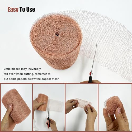 Copper Mesh Rodent Control 5in x 33ft, Rustproof, 0.17mm Wire, Double Layer - size: 5in x 33ft