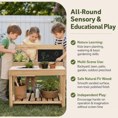Kids Wooden Potting Bench Mud Kitchen