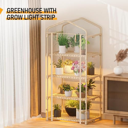 SPECILITE 4 Tiers Adjustable Indoor Mini Greenhouse with Grow Lights