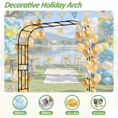 Thickened Metal Garden Arch-92.5L*105H,Trellis for Climbing Plants Outdoor - size: 98（L）*94(H)*16(W)IN