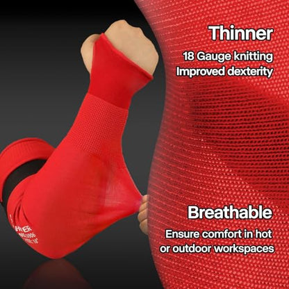 Schwer 18in AIR-SKIN A6 Cut Resistant Arm Sleeves for Gardening, S906 - color: Red, size: 18 In-1 Pair