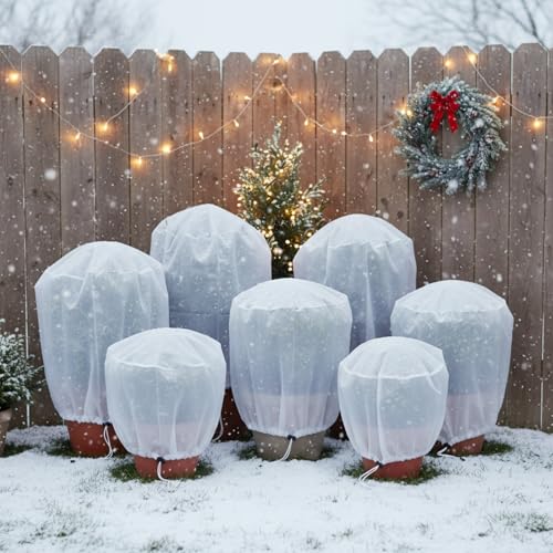 Boao 7 Pcs Plant Covers Freeze Protection, Row Cover & Tree Covers Winter