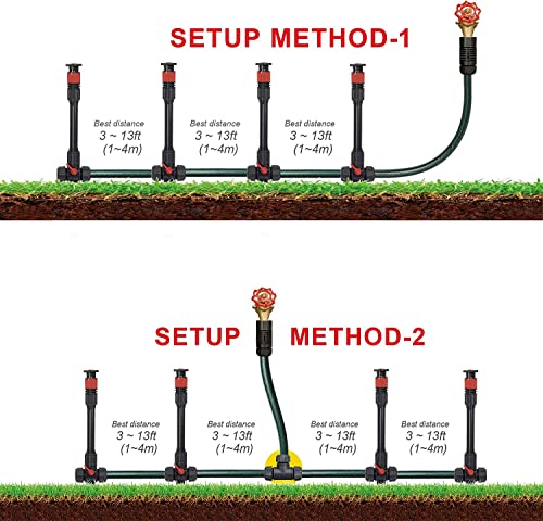 Eden 98063 Multi-Adjustable Flex Design Above Ground Irrigation Garden Sprinkler System,Sprinkler & Hose,DIY Plant Watering Set,(Pack of 4) - size: Up to 1,638 sq. ft. (Pack of 4)