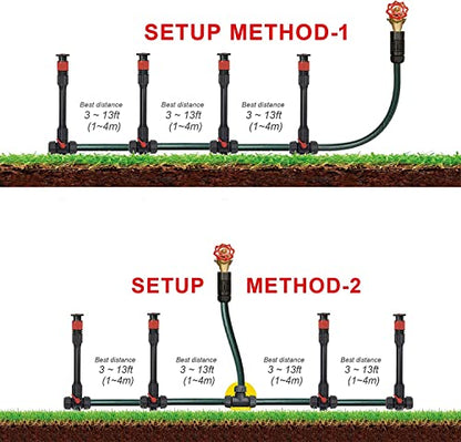 Eden 98063 Multi-Adjustable Flex Design Above Ground Irrigation Garden Sprinkler System,Sprinkler & Hose,DIY Plant Watering Set,(Pack of 4) - size: Up to 1,638 sq. ft. (Pack of 4)