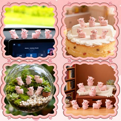 100 Pcs Mini Resin Pigs Miniature Pig Figurines Tiny Pigs Bulk