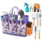 Grenebo 9-Piece Gardening Tools Set with Fashion Handbag, Purple - style: Purple