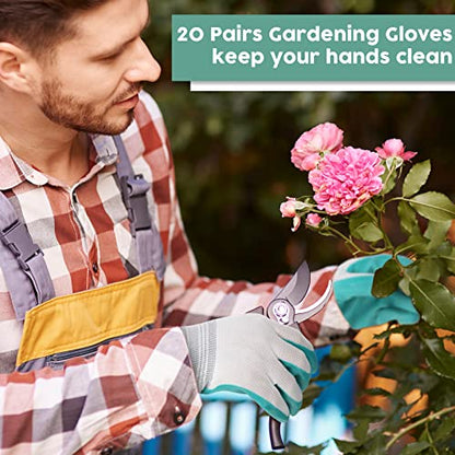 Potchen 20 Pairs Garden Gloves for Women, Ladies' Gardening Gloves Bulk