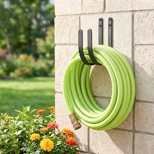 Hose Holders Wall Mount: 4Pcs Heavy-Duty Metal Garden Hose Hanger Outside - color: B-4PCS
