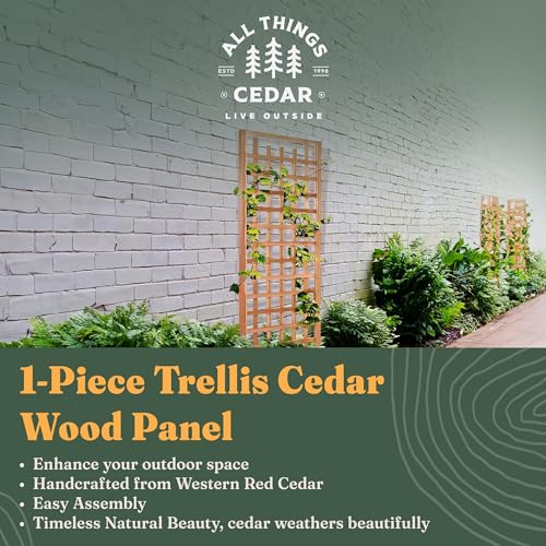 All Things Cedar Garden Trellis Panel for Climbing Plants, 33 x 84 Inch - size: Single Panel