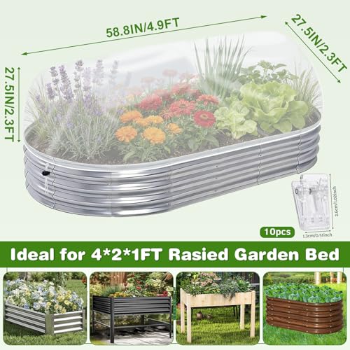 2 Pack Taller Garden Netting for 4x2FT Raised Beds with 10 Secured Clips - color: 4×2×1ft