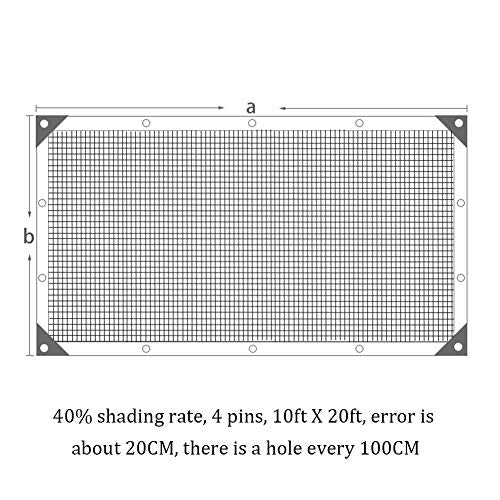 winemana 10x20 FT Garden Shade Cloth Black Mesh Tarp with Grommets - size: 40%-10 FT x 20 FT