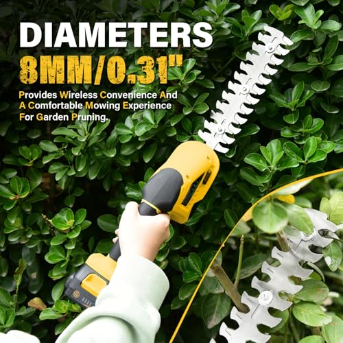 20V Cordless Grass Shear & Shrubbery Trimmer 2-in-1 Handheld Hedge Trimmer - color: Golden