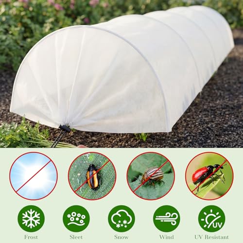 4 Pack 10ft Mini Garden Greenhouse Tunnel Net Cover - color: White