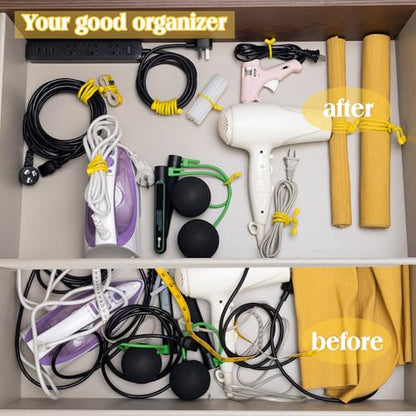8PCS 4 Inch Silicone Cable Ties, Reusable Bendable Rubber Twist Ties - color: Yellow, size: 4in(8pcs)