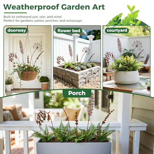 5-Pack Rust-Finish Wildflower Garden Stakes - style: Wildflower Mix Set