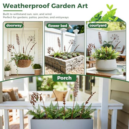 5-Pack Rust-Finish Wildflower Garden Stakes - style: Wildflower Mix Set