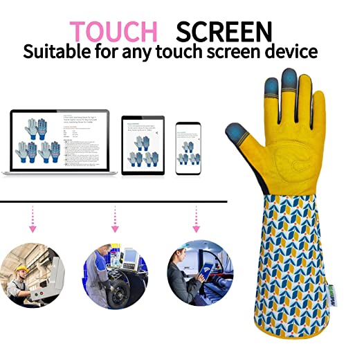 Thornproof Rose&Cactus Gardening Gloves,Gauntlet Garden Glove,Gifts - color: Tuilp, size: X-Large (Pack of 1)