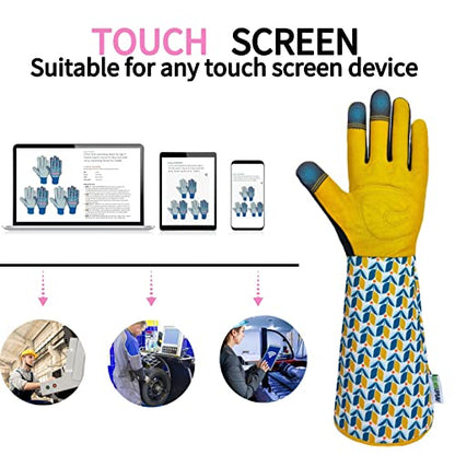 Thornproof Rose&Cactus Gardening Gloves,Gauntlet Garden Glove,Gifts - color: Tuilp, size: X-Large (Pack of 1)