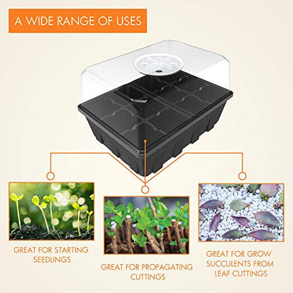 Gardzen 20 Pack Seed Starter Trays with Adjustable Vented Dome 240 Cell Clear - color: Clear, size: 20-Pack