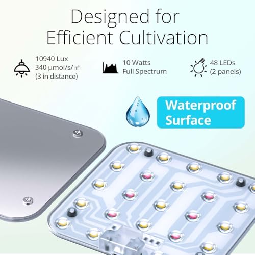Under Shelf Grow Light, Auto Timer, Dimmable, Bluish White, 1-Pack - color: Bluish White